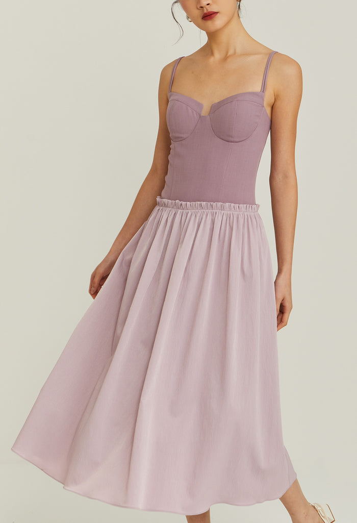 Dusklace Sweetheart Midi Dress