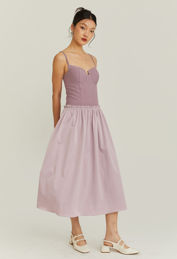 Dusklace Sweetheart Midi Dress