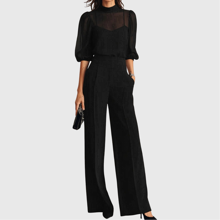 Elodie | Three-piece set consisting of a top and wide-leg trousers
