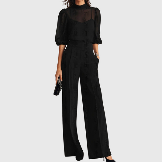 Elodie | Three-piece set consisting of a top and wide-leg trousers