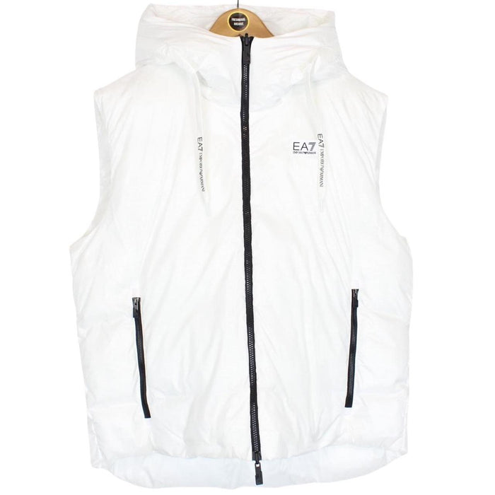 Emporio Armani White Reversible Hooded Down Gilet / Bodywarmer