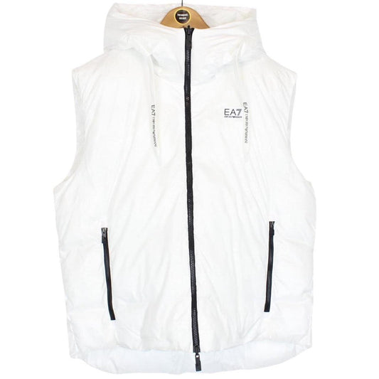 Emporio Armani White Reversible Hooded Down Gilet / Bodywarmer