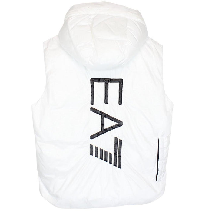 Emporio Armani White Reversible Hooded Down Gilet / Bodywarmer