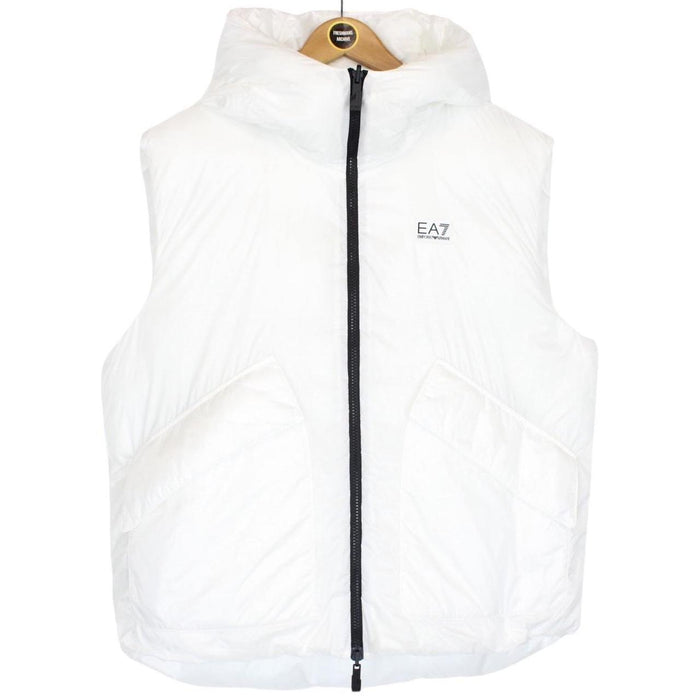 Emporio Armani White Reversible Hooded Down Gilet / Bodywarmer