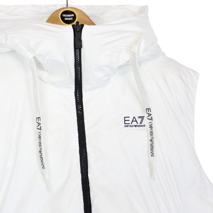 Emporio Armani White Reversible Hooded Down Gilet / Bodywarmer