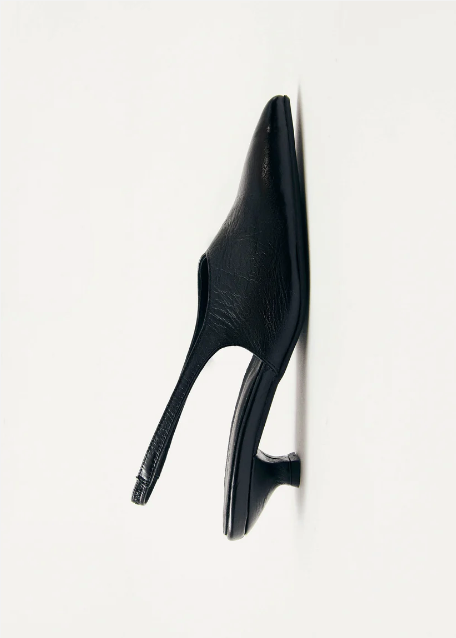 Eros Black Leather Pumps