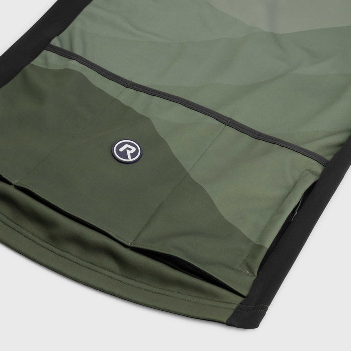 Detail van Rogelli Farah fietsjack dames groen achterkant.