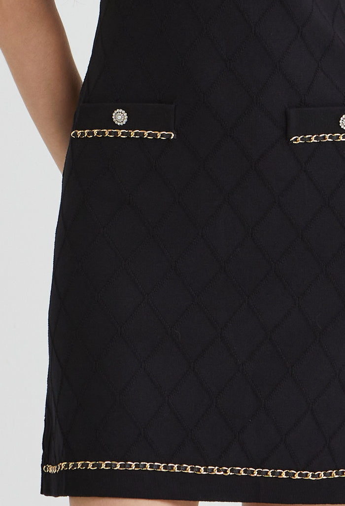 Faux Chained Knitted Mini Dress