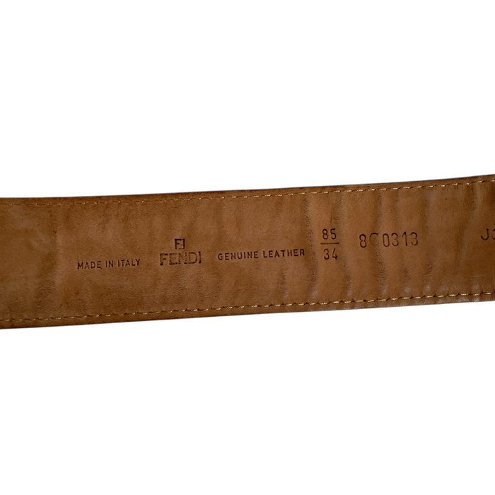 Fendi Brown and Black Zucca Monogram Canvas/Leather Belt