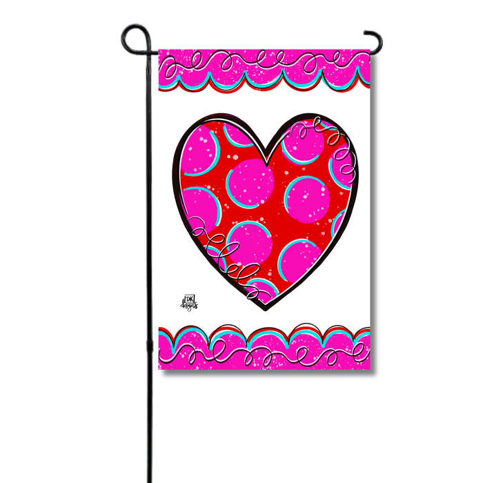 Flag Red Heart Garden Glam