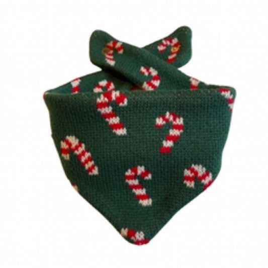 Foggy Dog-Candy Cane Knit Bandana
