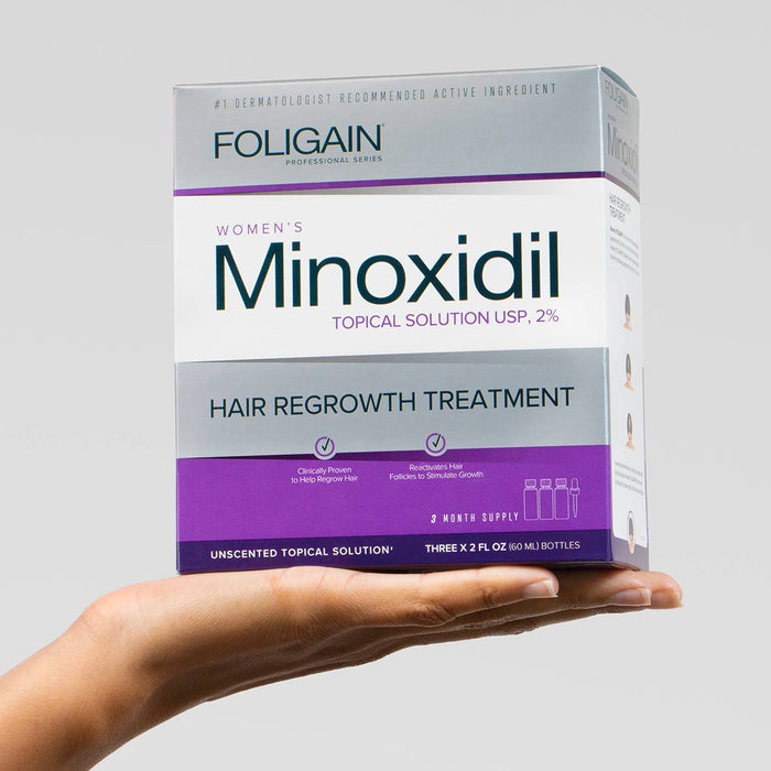 FOLIGAIN Minoxidil 2% Hair Regrowth Treatment For Women 12 Month Supply - FOLIGAIN