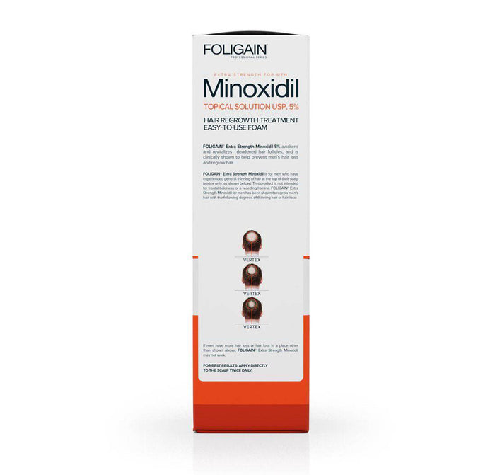 FOLIGAIN Minoxidil 5% Hair Regrowth Foam For Men 6 Month Supply - FOLIGAIN