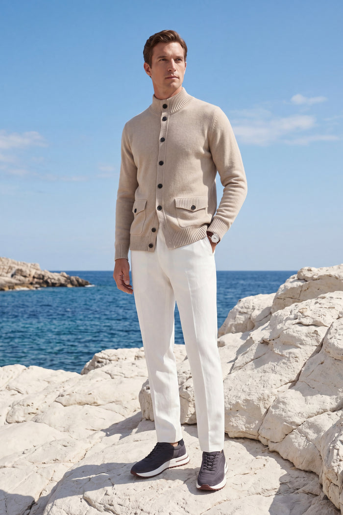 Giotto Cashmere Cardigan Sand