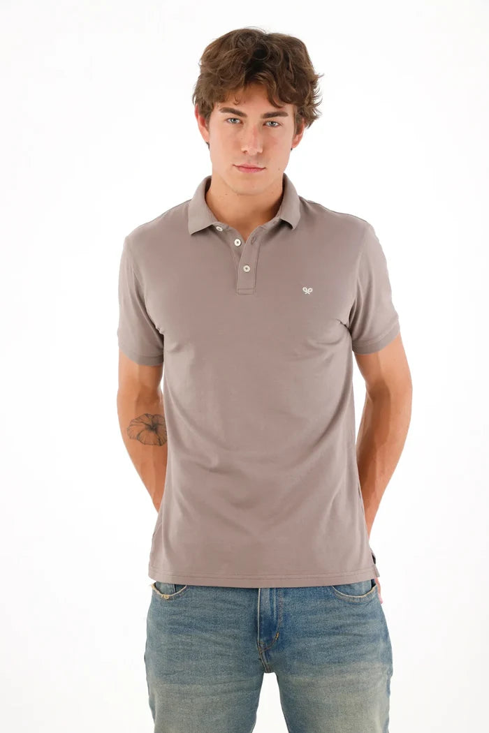 Gray Polo with Mini Racket for Men