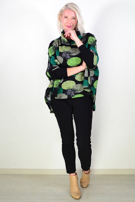 Green Spots Hi Low Tunic Jumper