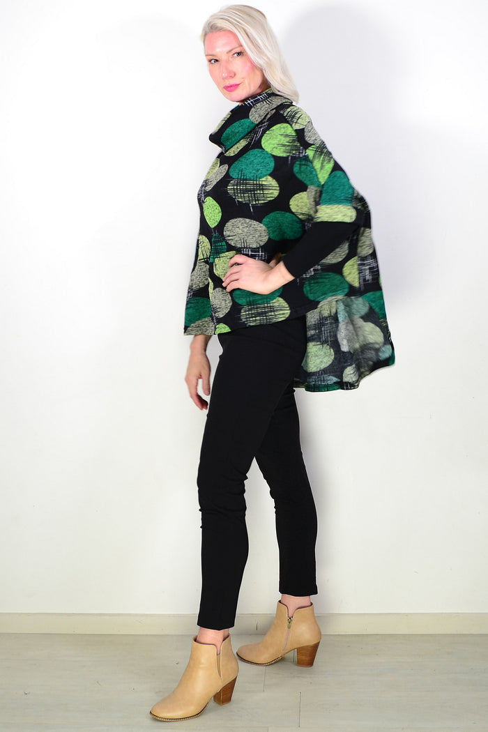 Green Spots Hi Low Tunic Jumper