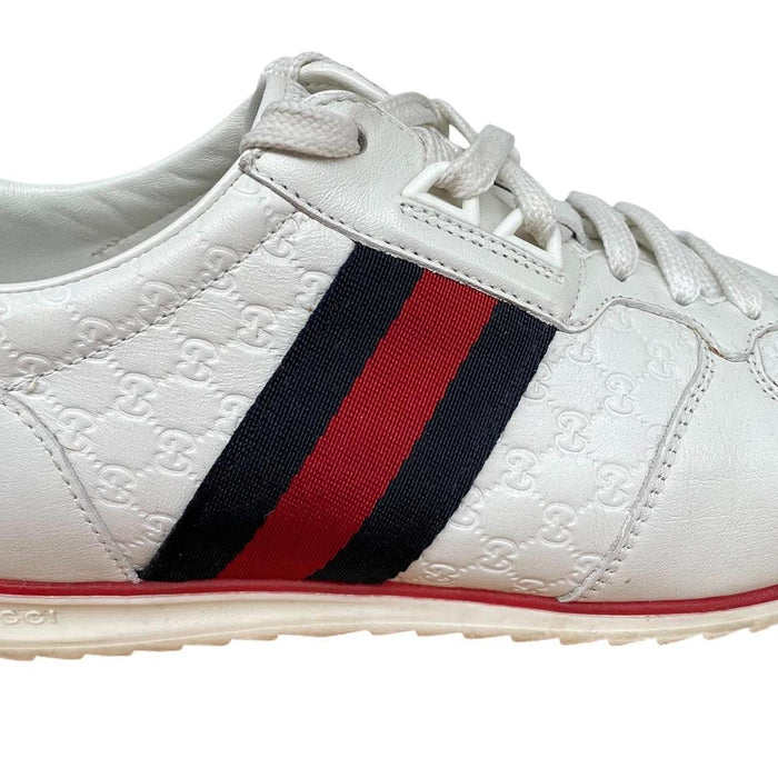 Gucci Ace White Leather Guccisima Monogram Trainers