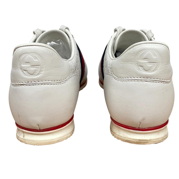 Gucci Ace White Leather Guccisima Monogram Trainers