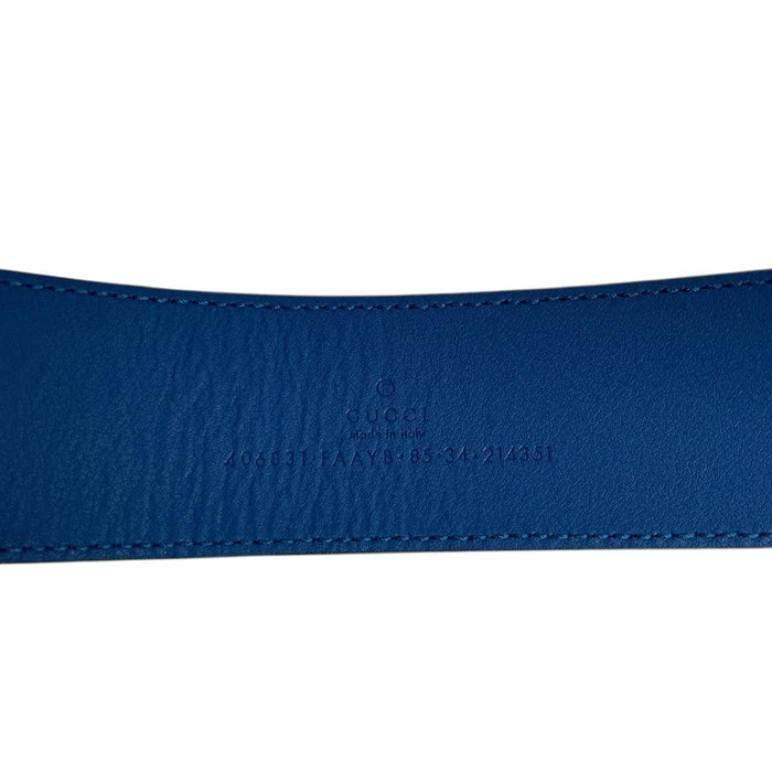 Gucci Multicoloured Marmont Supreme Rhombus Leather Belt with GG Buckle