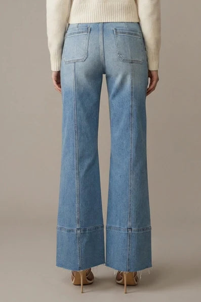 High Rise Tummy Control Palazzo Jeans - Born To Glam