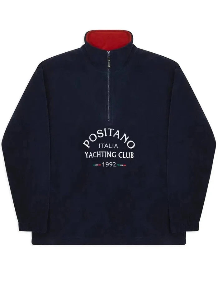 Positano Yacht Fleece - Premium Quarter Zip Fleece Navy - Bascora
