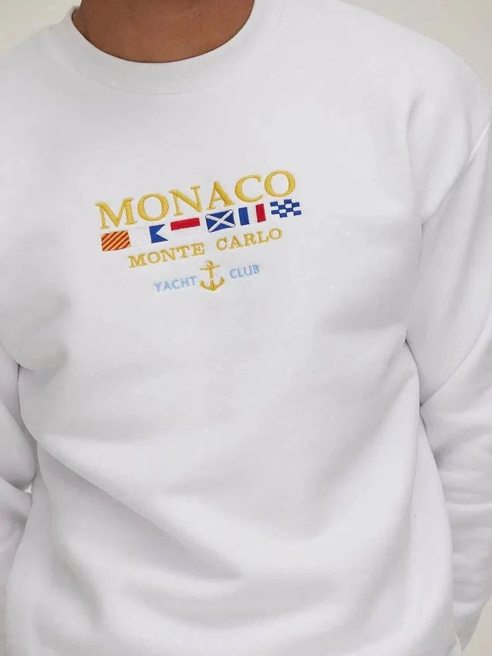 The White Monaco Vintage 360 GSM Sweatshirt - Bascora
