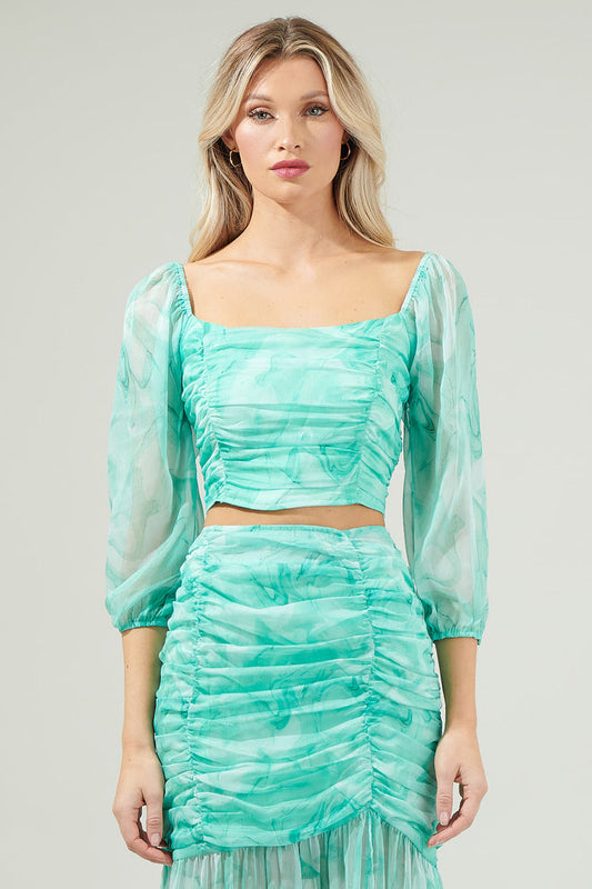 Judie Shirred Crop Top