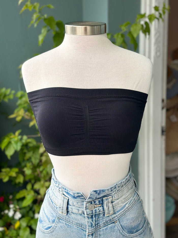 black seamless bandeau