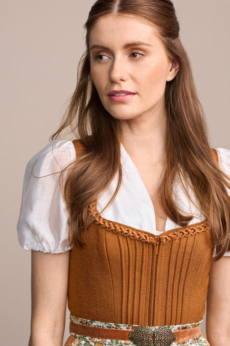 Julia Trentini Azura Dirndl, Orange — 70cm Long