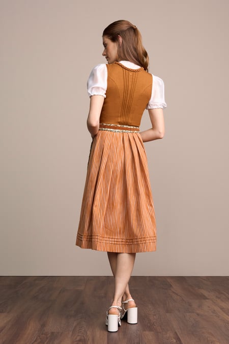 Julia Trentini Azura Dirndl, Orange — 70cm Long