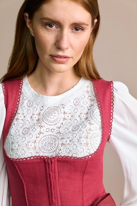 Julia Trentini Helma Dirndl, Red — 70cm Long