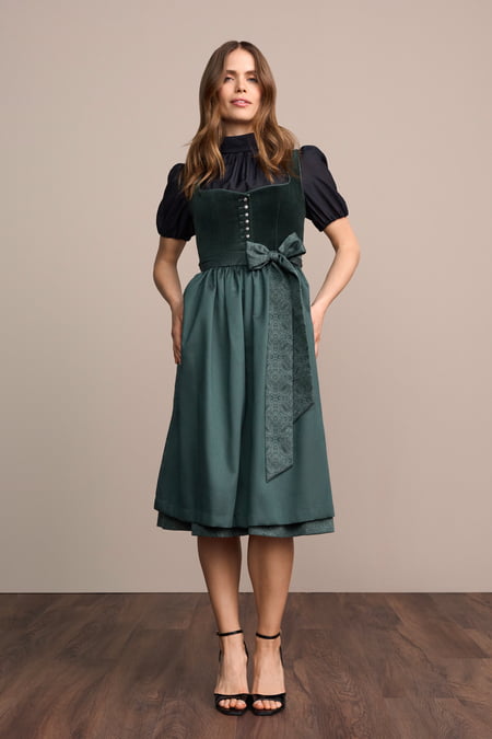 Julia Trentini Junia Dirndl, Green — 70cm Long