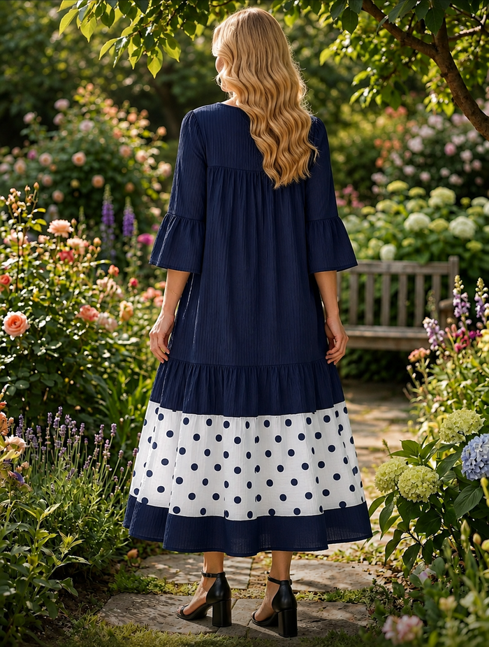Keeley Navy Polka Dot Dress