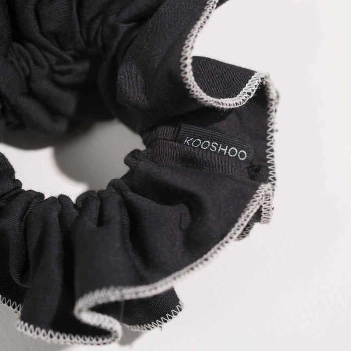 Kooshoo Plastic-Free Ruffle Scrunchie - Tuxedo