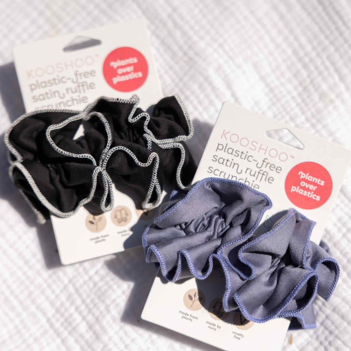 Kooshoo Plastic-Free Ruffle Scrunchie - Tuxedo