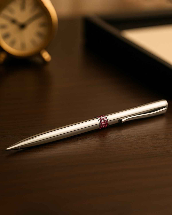 Ladies Decorative Ball Point Pen - Pink - Image 1 - The Classic Boutique
