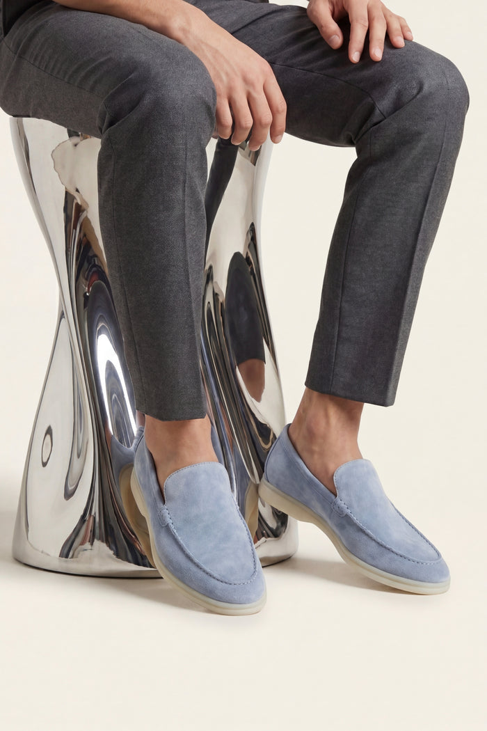 Leonis Suede Loafers Light Blue