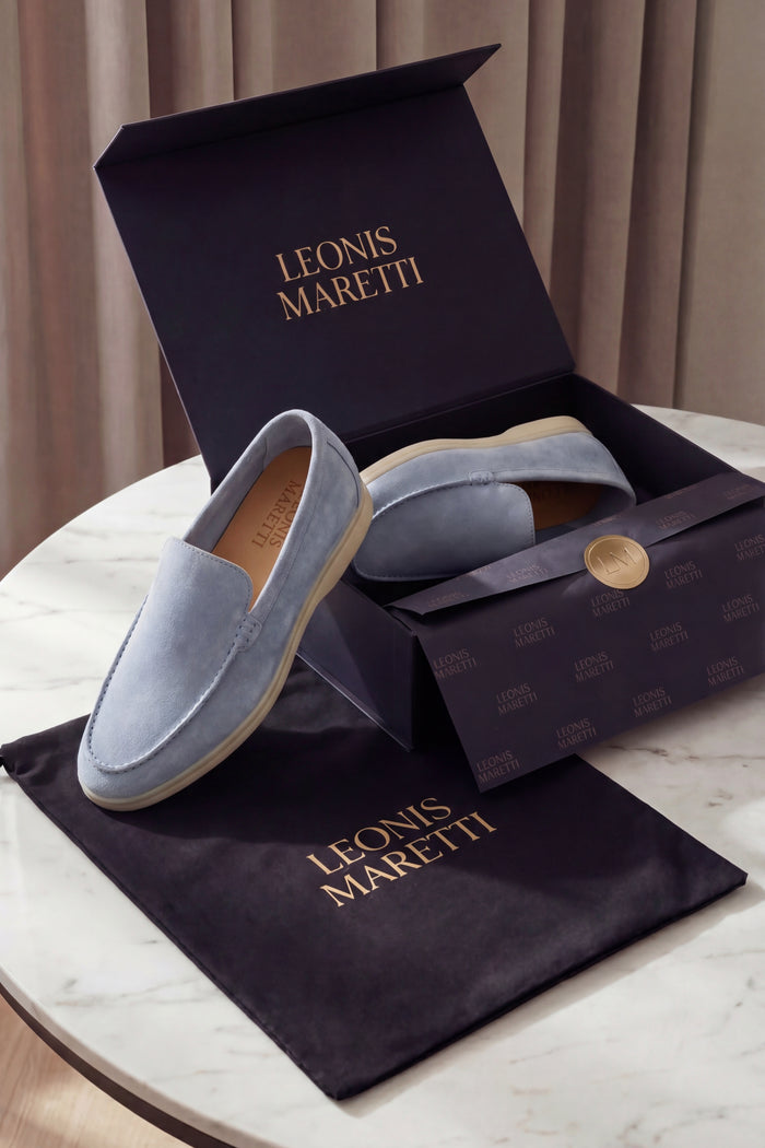 Leonis Suede Loafers Light Blue