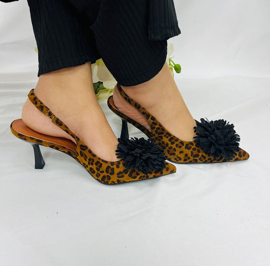 Leopard Sling Back Heels