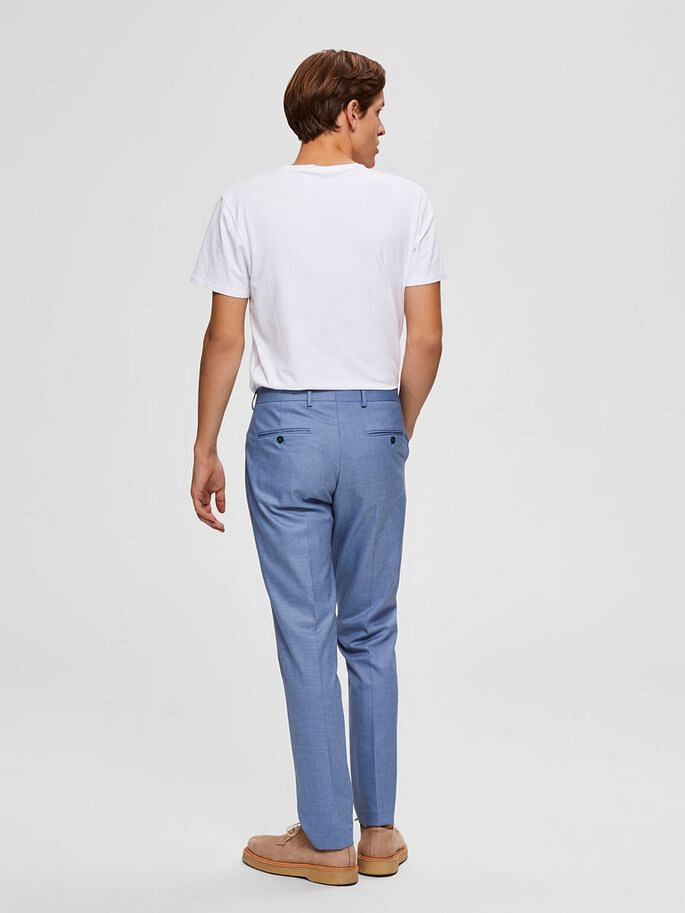 Light Blue Slim Fit Formal Trousers