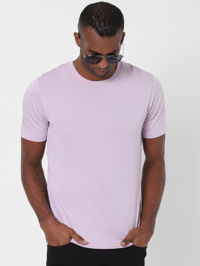Light Purple Crew Neck T-Shirt