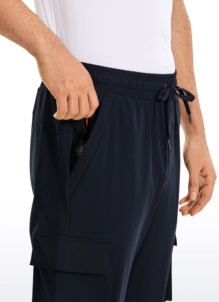 CRZ YOGA Men's Hiking Slim Fit Lightweight Cargo Joggers 30" True Navy