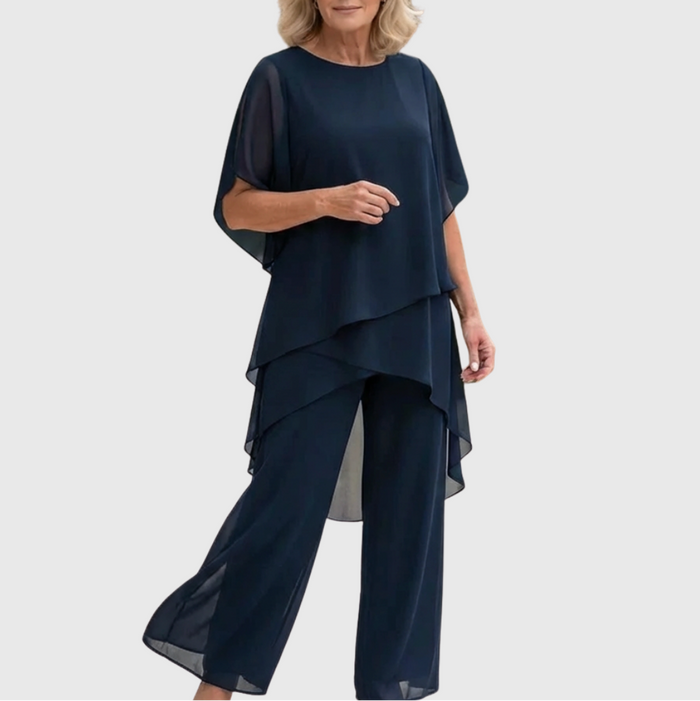 Linda | Set with draped palazzo pants