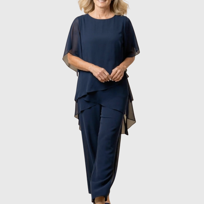 Linda | Set with draped palazzo pants