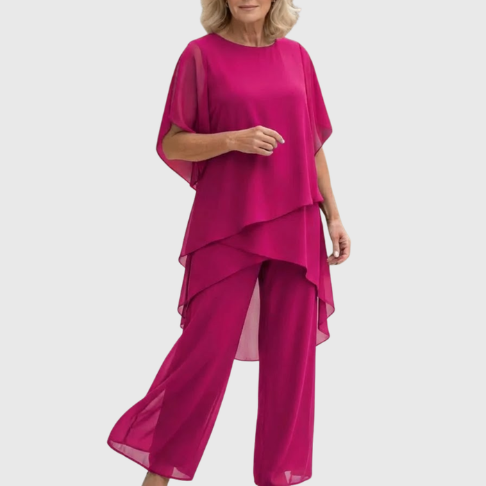 Linda | Set with draped palazzo pants