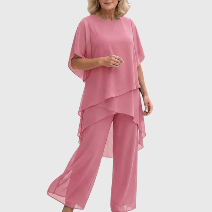 Linda | Set with draped palazzo pants