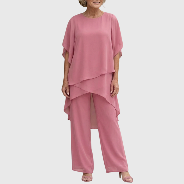 Linda | Set with draped palazzo pants