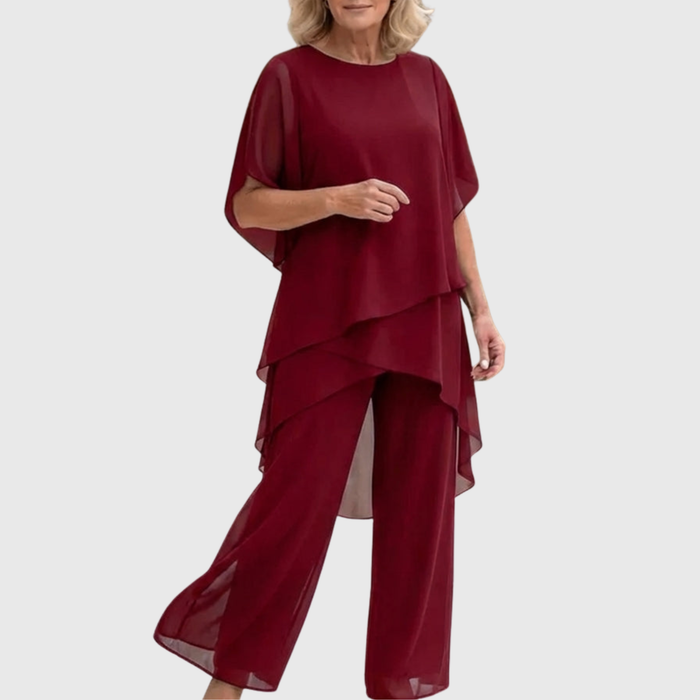 Linda | Set with draped palazzo pants