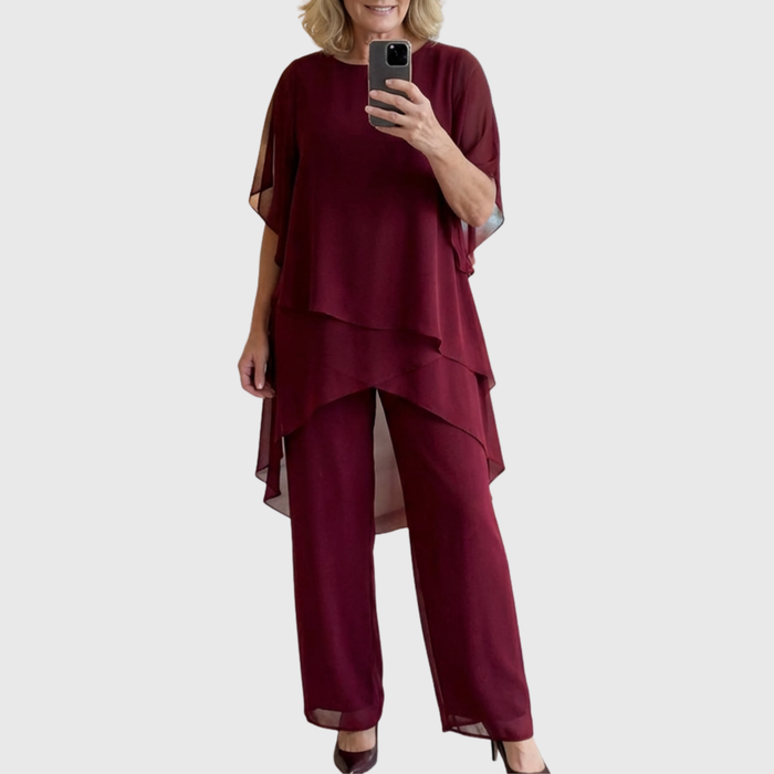 Linda | Set with draped palazzo pants